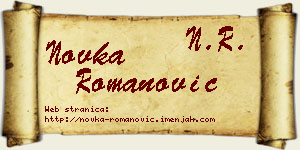 Novka Romanović vizit kartica
